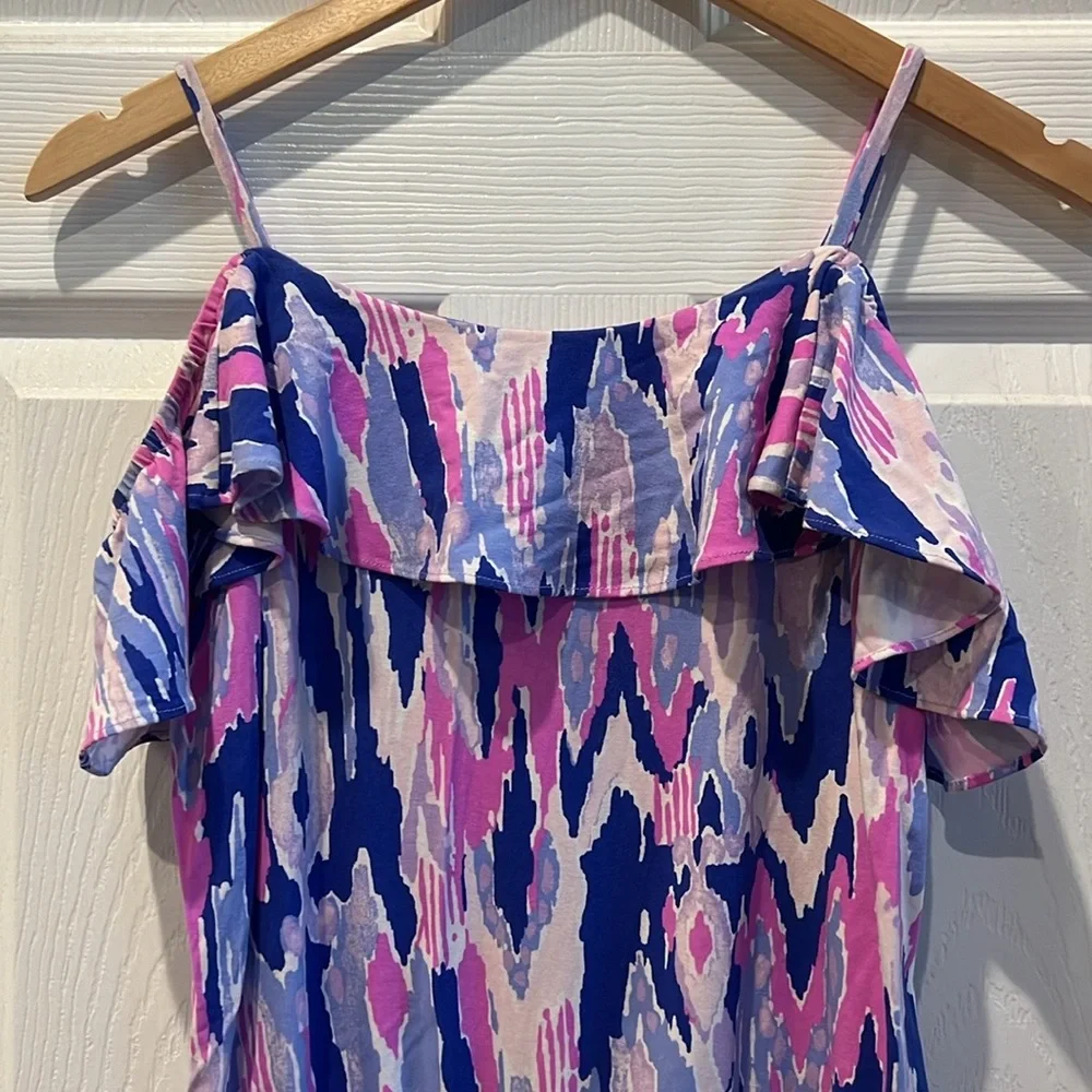 LILY PULITZER Ruffle Cold Shoulder Romper - Picture 3 of 12